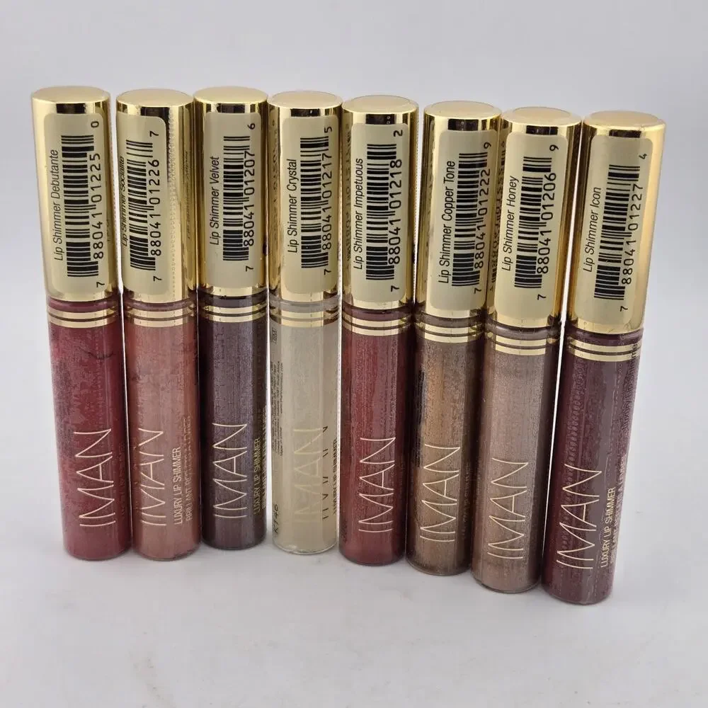 IMAN Luxury Lip Shimmer Lip Gloss Lot Of 8 Assorted Shades Mixed Colors Lot New